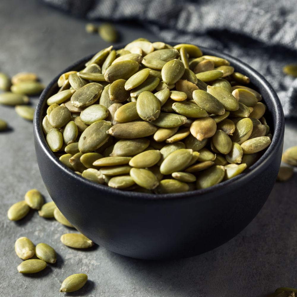 Sementes de abóbora sem casca torradas