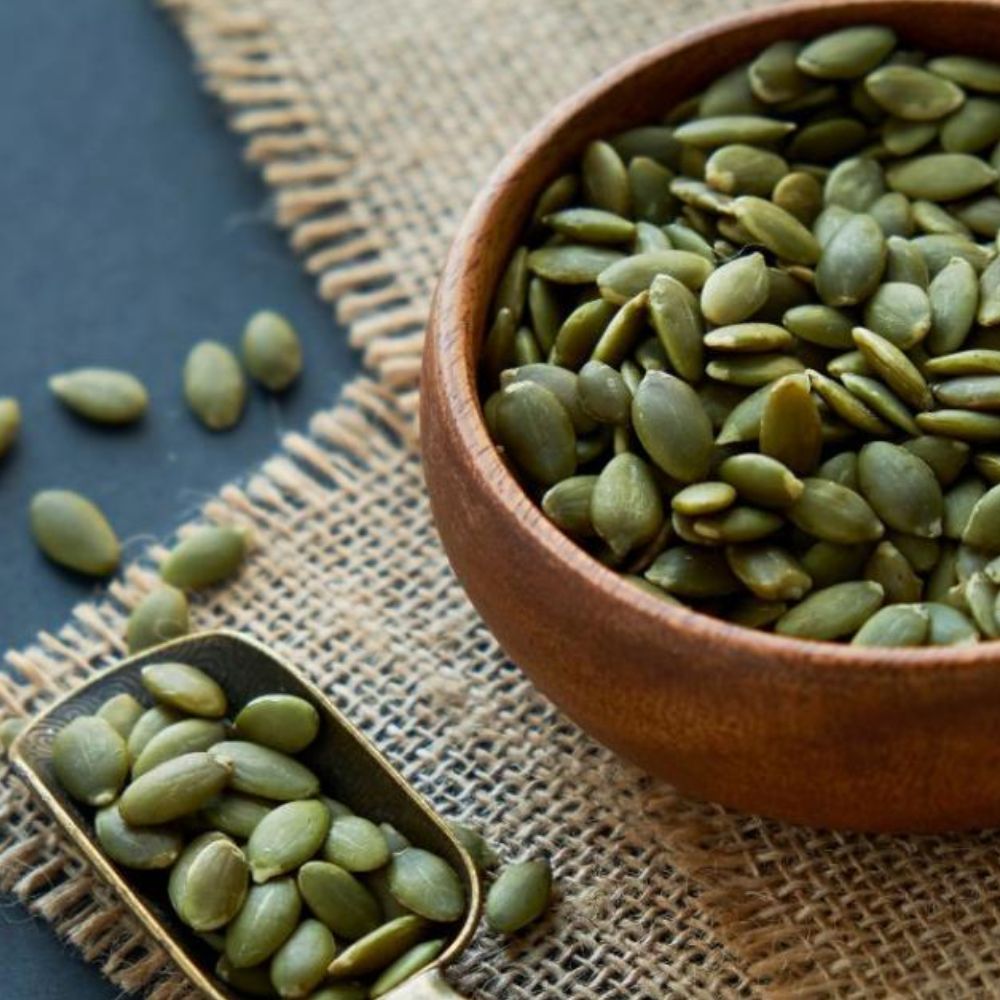 Sementes de abóbora sem casca torradas